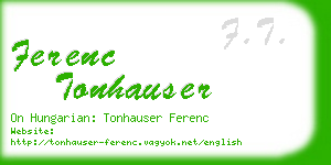 ferenc tonhauser business card